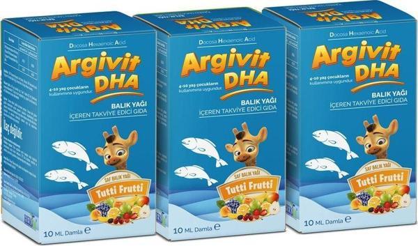 Argivit Dha Balık Yağı 3'Lü Paket 10 Ml - Image 1