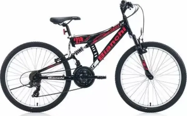 Bianchi Junior V Fren 21 Vites 24 Jant Dağ Bisikleti Siyah Kırmızı - Image 1