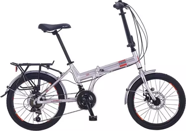 Salcano SLCN120 20 MD Disk Fren 21 Vites 20 Jant Katlanır Bisiklet Mat Gri Kırmızı - Image 1