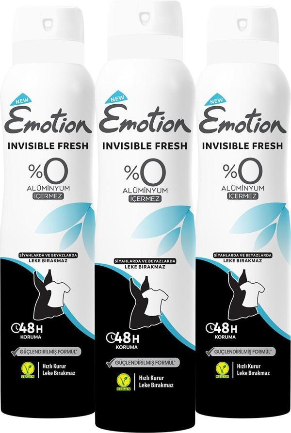 Emotion Invisible Fresh Deodorant 3X150Ml - Image 1