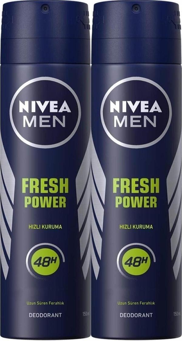 Nivea Fresh Power Sprey Deodorant 150Ml Erkek 2'Li Avantaj Paketi - Image 1