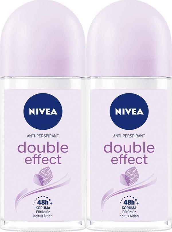 Nivea Kadın Roll On Deodorant Double Effect 50Mlx2, 48 Saat Koruma,Pürüzsüz Koltuk Altı - Image 1