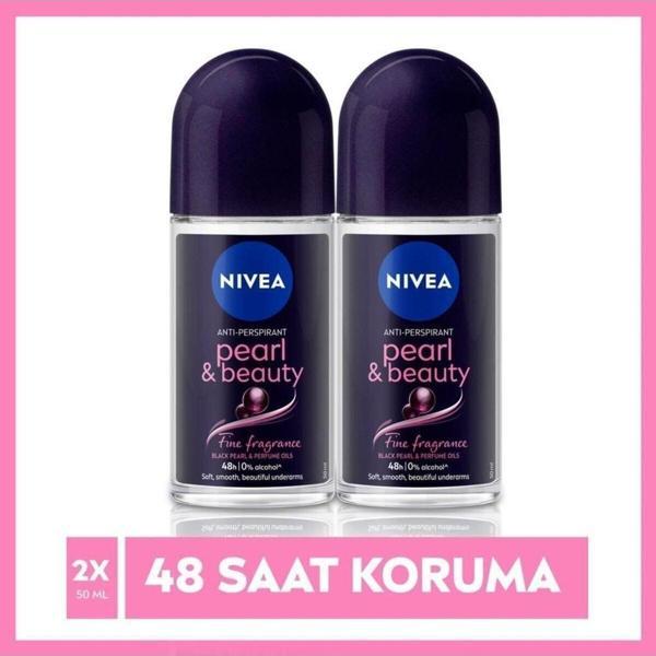 Nivea Kadın Roll On Deodorant Pearl&Beauty Fine Fragrance,48 Saat Anti-Perspirant Koruma 50Ml X2 Ad - Image 1