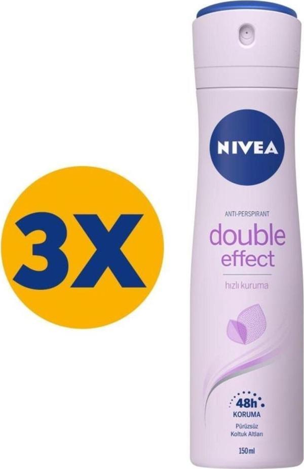 Double Effect Mor Düşler Sprey Deodorant 150ml Kadın 3'lü Paket - Image 1