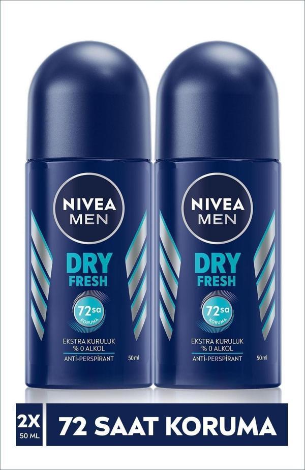 Nivea Men Dry Fresh Deodorant Roll-On 50 Ml 2'Li - Image 1