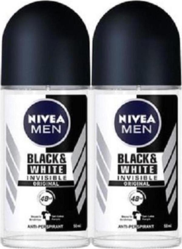 Nivea Men Invisible Black & White Original Erkek Deodorant Roll-On 50 Ml 2'Li - Image 1
