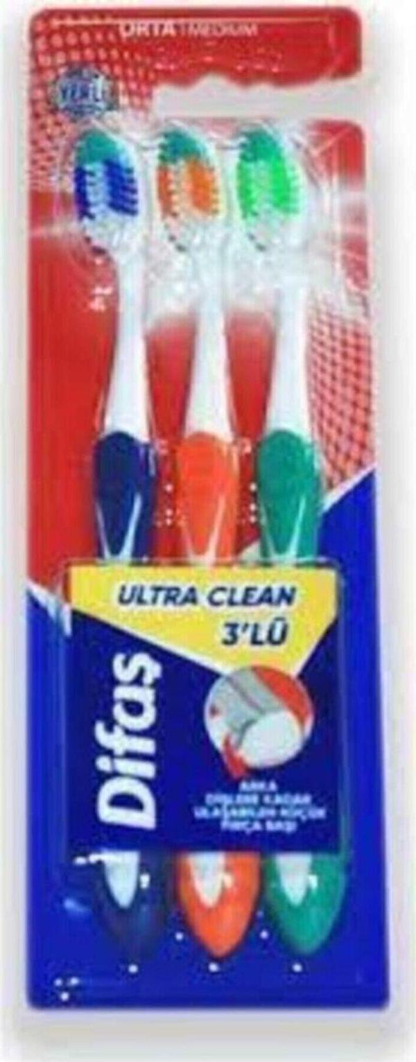Difaş Ultra Clean 3'lü Diş Fırçası - Image 1