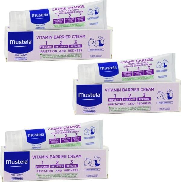 Mustela Vitamin Barrier 1-2-3 Pişik Kremi 100 Ml 3 Adet - Image 1
