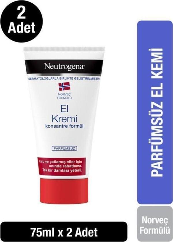 Neutrogena Norveç Formülü El Kremi Parfümsüz 75 ml X 2 Adet - Image 1
