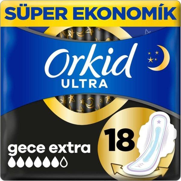 Orkid Ultra Extra Hijyenik Ped Gece Extra 18 Ped Boy 4 - Image 1