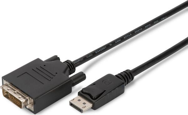 DisplayPort (DP) &lt;-&gt; DVI Kablosu, DP Erkek - DVI (24+1) Erkek, 2 metre, kilit mekanizmalı,   A - Image 1