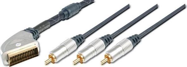 Ev Sinema Sistemleri İçin Yüksek Kaliteli Scart Kablosu, Scart 21 pin Erkek &lt;=&gt; 3 x RCA Erkek  - Image 1