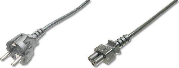 Güç Kablosu, Schuko Erkek - C5 Dişi, 1.8 metre, H05VV-F3G 0.75qmm, 250V/10A, siyah renk - Image 1