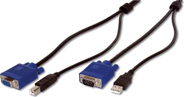 KVM (Keyboard/Video Monitor/Mouse) İçin Ahtapot Kablo, 3 metre, siyah renk, 1 x VGA HDDB15 Erkek, 1  - Image 1