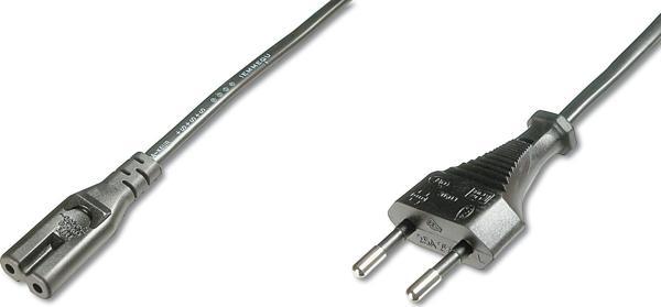 Mains Güç Kablosu, Euro C7 erkek &lt;==&gt; Euro C7 dişi, 1.80 metre, H03VVH2-F 2G 0.75qmm - Image 1