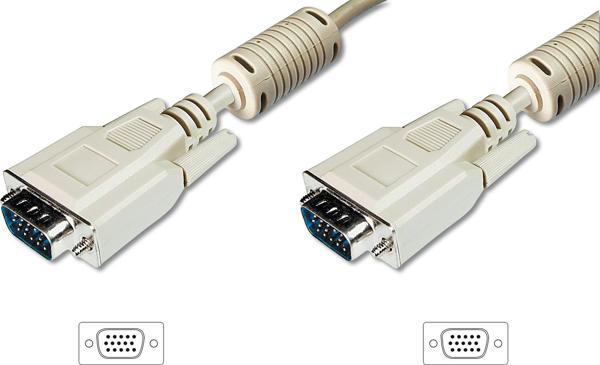 VGA Monitör Kablosu, DSUB 15 erkek &lt;=&gt; DSUB 15 erkek, 10 metre, CU, 3Coax/7C, AWG28, 2x ferrit - Image 1