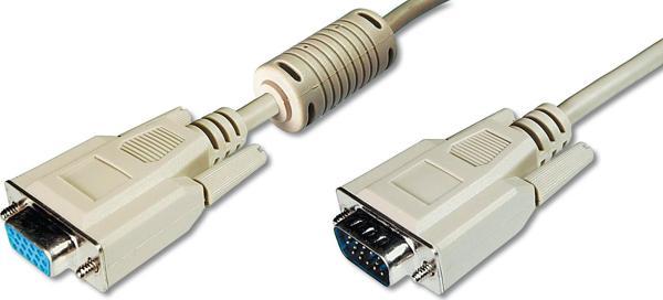 VGA Monitör Uzatma Kablosu, DSUB 15 erkek &lt;=&gt; DSUB 15 dişi, 3CF7C, AWG 28/30, 1.8 metre, bej r - Image 1