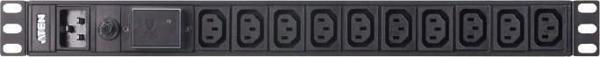 1U 16A 10Port Basic PDU/Power Distribution Unit (Elektrik Güç Dağıtım Ünitesi), Surge (Darbe) Gerili - Image 1