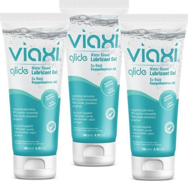 Viaxi Su Bazlı Kayganlaştırıcı Jel Glide Sade 200 ml. (3 Adet) - Image 1