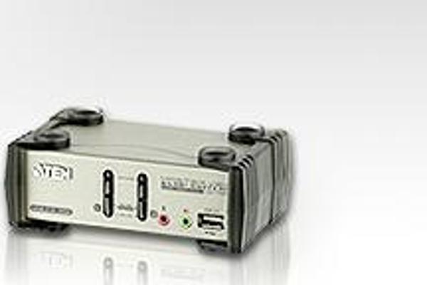 2 port’lu USB KVM (Keyboard/Video Monitor/Mouse) Switch, Mikrofon ve Hoparlör bağlantısı mevcut + 2  - Image 1