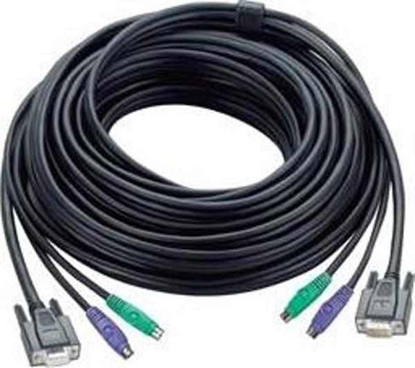 PS/2 KVM Kablosu, VGA Monitör 15 pin HDB Dişi, PS/2 Klavye 6 pin mini-DIN Erkek, PS/2 Mouse 6 pin mi - Image 1
