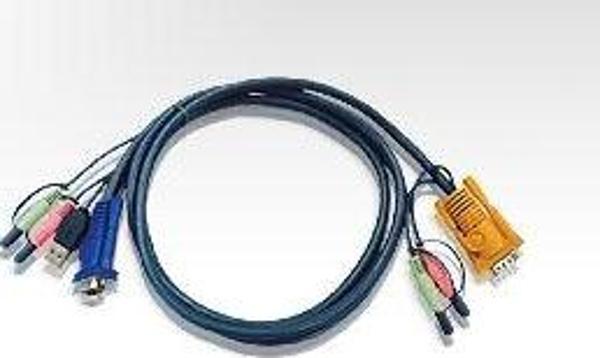 USB KVM (Keyboard/Video Monitor/Mouse) Switch İçin Kablo, 1.80 metre, 1 x SPHD-15 Erkek, 2 x Audio y - Image 1