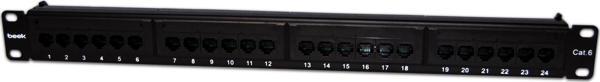 Beek 24 Port Cat6 UTP Patch Panel, 8P8C, Altın Kontak, LSA, 1U, zırhsız/unshielded 24  - Image 1
