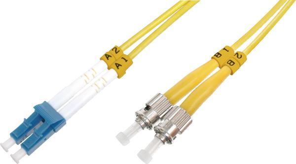 Beek LC-ST Fiber Optik Patch Kablo, 9/125 µ, Singlemode, 3.0mm, Duplex, OS2, LSZH, 10 metre - Image 1