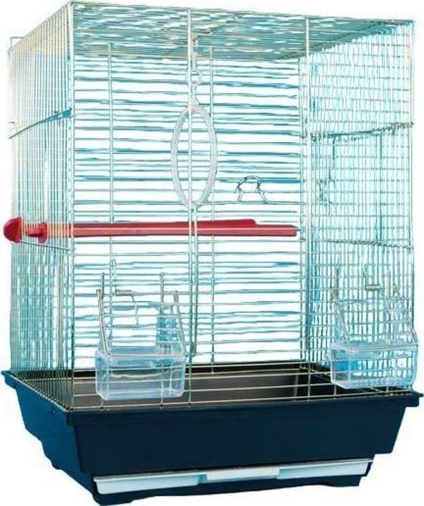Orj Boyalı Renkli Dikdörtgen Kuş Kafesi 34,5X28X45,5cm - Image 1