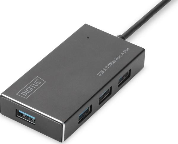 Digitus 4 Port USB 3.0 Hub, 5V/2A güç adaptörü dahil, alüminyum - Image 1