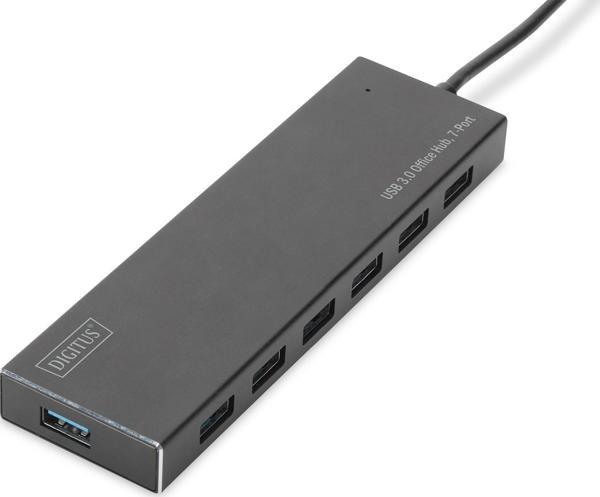 Digitus 7 Port USB 3.0 Hub, 5V/3,5A güç adaptörü dahil, alüminyum USB 3.0 Office Hu - Image 1