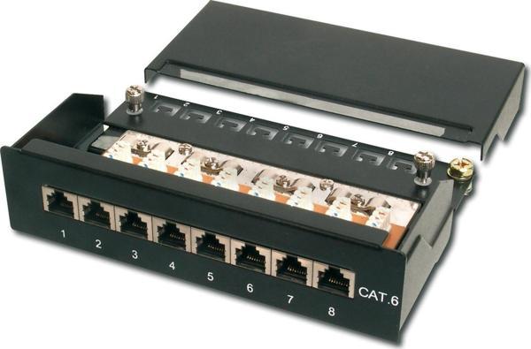 Digitus 8 Port CAT 6 Patch Panel, Class E, masaüstü tip, zırhlı, siyah renk - Image 1