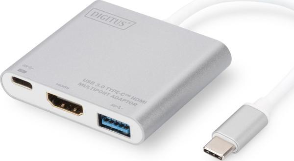 Digitus USB 3.0 (USB Tip C) &lt;-&gt; HDMI Grafik Adaptörü&lt;br&gt;USB 3.0 Hub&lt;br&gt;Giriş: 1 x  - Image 1