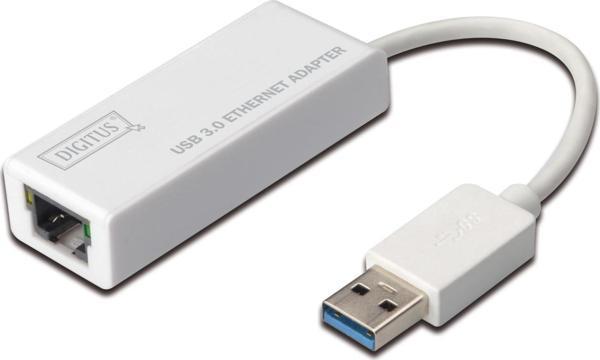 Digitus USB 3.0 Gigabit Ethernet Adaptörü, 1 x 10/100/1000 RJ45 Dişi Yuva, USB-A Erkek Konnektör&lt; - Image 1
