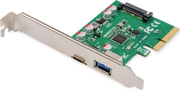 Digitus USB 3.1 PCI Express Kart, 2 x harici USB 3.1 port, 1 x USB-C™ yuva, 1 x USB-A yuva, maksimum - Image 1