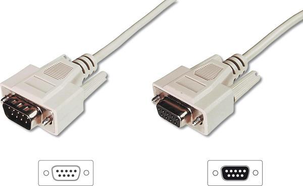 Digitus Veri İletim/Seri Uzatma Kablosu, D-Sub 9 Erkek / D-Sub 9 Dişi, 10 metre, Seri, AWG28, tek ka - Image 1