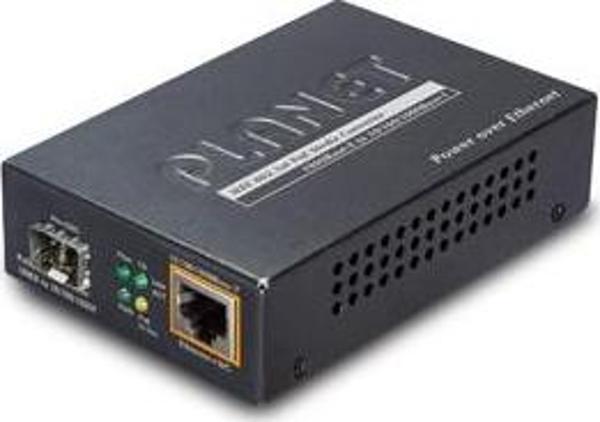 1000Base-X to 10/100/1000Base-T 802.3at PoE Media Converter, LC Fiber Interface, Supports Multi / Si - Image 1