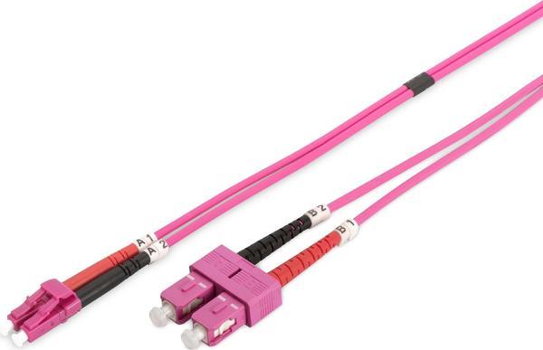 Digitus LC-SC Fiber Optik Patch Cord, Duplex, Multimode, OM4, 50/125 µ, 5 metre - Image 1
