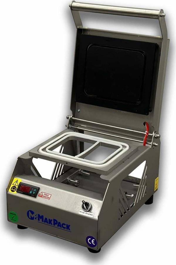 MakPack 2 Bölmeli Tabak Kapatma Makinesi Paslanmaz (Yemek Paketleme) - Image 1