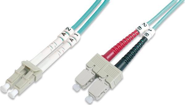 Digitus LC-SC Fiber Optik Patch Kablo, 20 metre, Multimode, Duplex, 50/125, OM3 - Image 1