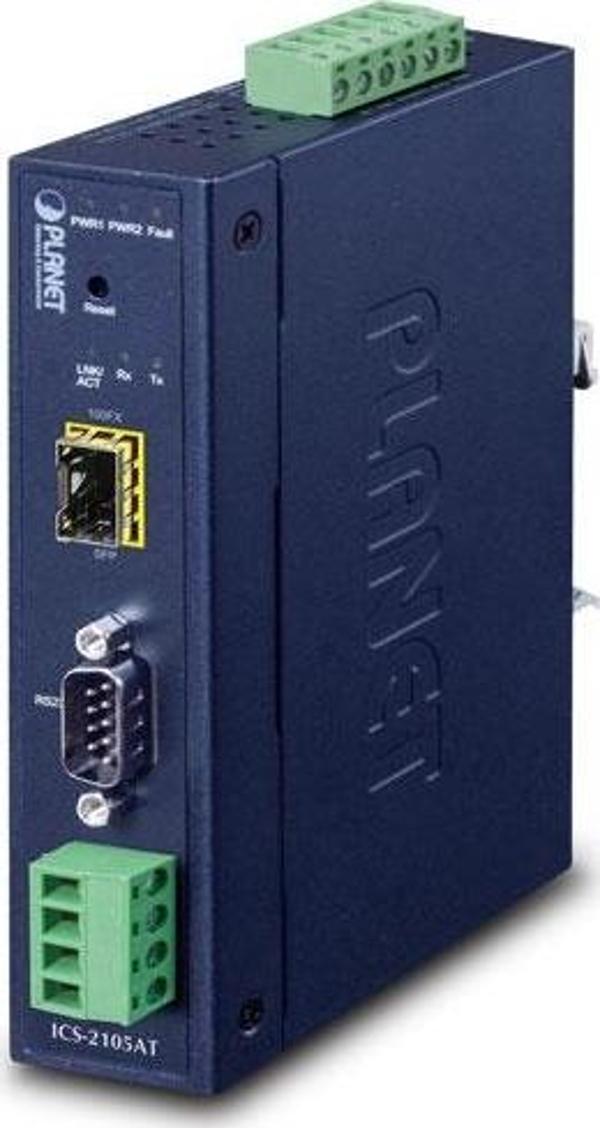 Endüstriyel 1-port RS232/422/485 Serial Device Server&lt;br&gt;1-Port 100BASE-FX SFP&lt;br&gt;-40~75 - Image 1