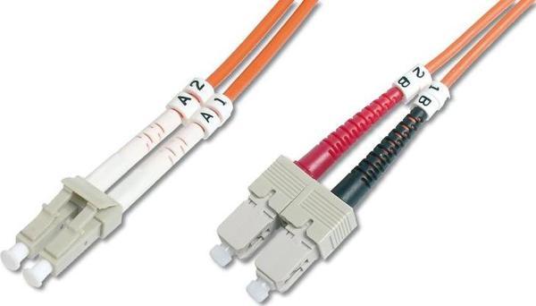 Digitus LC-SC Fiber Optik Patch Kablo, 20 metre, Multimode, Duplex, 62.5/125 - Image 1