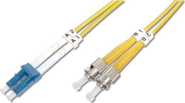 Digitus LC-ST Fiber Optik Patch Kablo, 5 metre, Singlemode, Duplex, 09/125 - Image 1