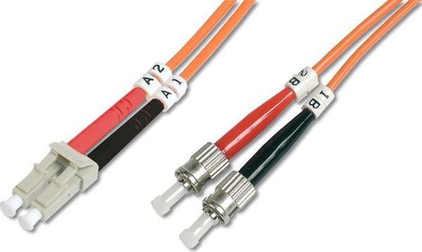 Digitus LC-ST Fiber Optik Patch Kablo, Multimode, Duplex, OM2 50/125, 1 metre Fibe - Image 1