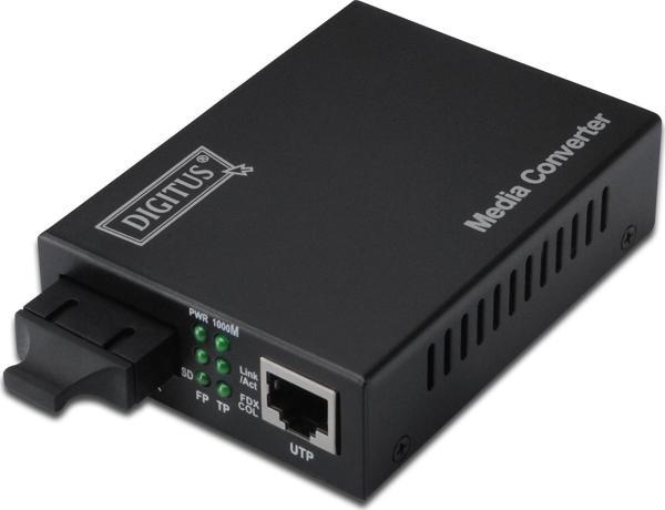 Digitus Media/Rate Converter, 10/100/1000Base-T - 1000Base-LX (Singlemode 10 km, SC) - Image 1