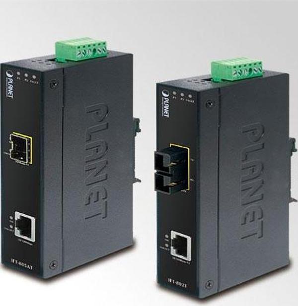 Endüstriyel Tip Media/Rate Converter &lt;br&gt;10/100Base-TX &lt;--&gt; 100Base-FX (SM, 15 km)&lt;br - Image 1