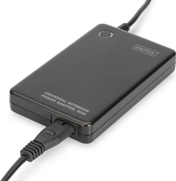 Digitus Notebook İçin 90W Güç Adaptörü, 11 farklı adaptör fişli, USB port ile şarj imkanı - Image 1