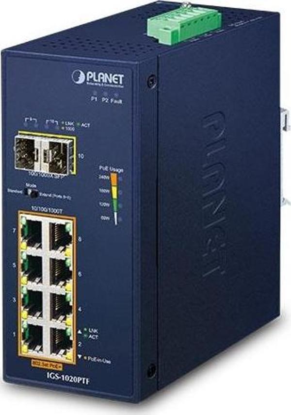 Endüstriyel Yönetilemeyen PoE+ Switch (Industrial Unmanaged PoE+ Switch)&lt;br&gt;8-Port 10/100/1000 - Image 1