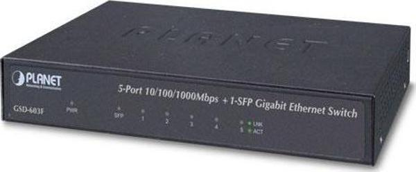 Yönetilemeyen Switch (Unmanaged Switch)&lt;br&gt;5-Port 10/100/1000BASE-T&lt;br&gt;1-Port 1000BASE-X - Image 1