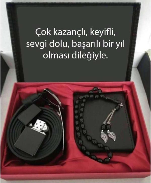 Alsepeteavm Yeni Yıl Hediyesi Cüzdan, Kemer, Tespih, Çakmak Seti - Image 1